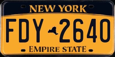 NY license plate FDY2640