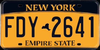 NY license plate FDY2641