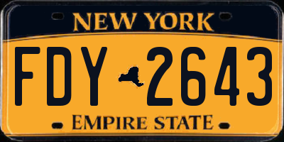 NY license plate FDY2643