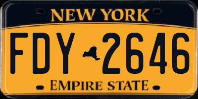 NY license plate FDY2646