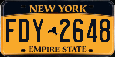 NY license plate FDY2648