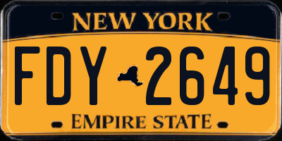 NY license plate FDY2649
