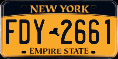 NY license plate FDY2661