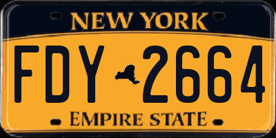 NY license plate FDY2664