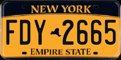 NY license plate FDY2665