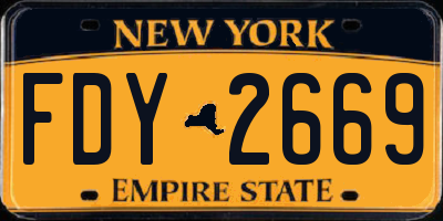 NY license plate FDY2669