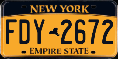 NY license plate FDY2672