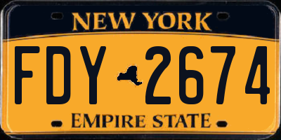 NY license plate FDY2674
