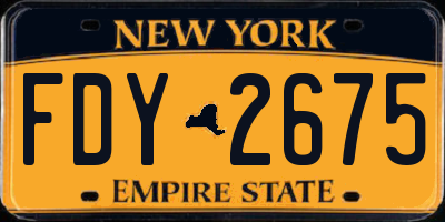 NY license plate FDY2675