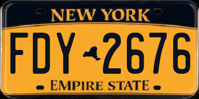 NY license plate FDY2676