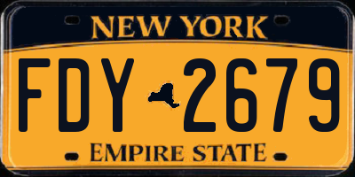 NY license plate FDY2679