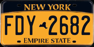 NY license plate FDY2682