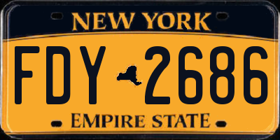 NY license plate FDY2686