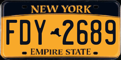 NY license plate FDY2689