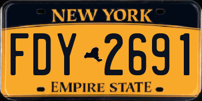 NY license plate FDY2691