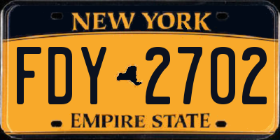 NY license plate FDY2702