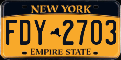 NY license plate FDY2703