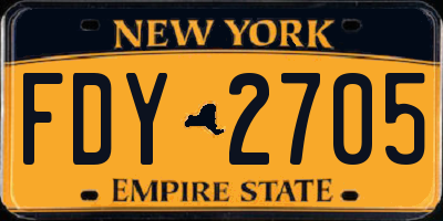NY license plate FDY2705
