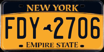 NY license plate FDY2706