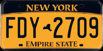 NY license plate FDY2709