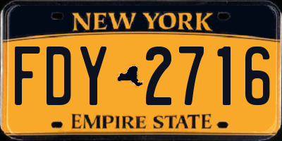 NY license plate FDY2716