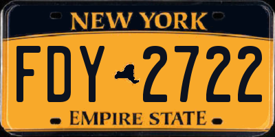 NY license plate FDY2722