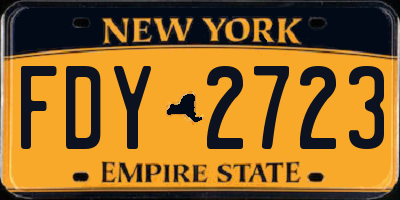 NY license plate FDY2723