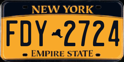 NY license plate FDY2724