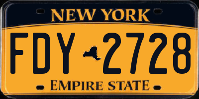 NY license plate FDY2728