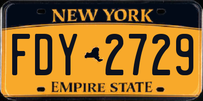 NY license plate FDY2729