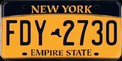 NY license plate FDY2730