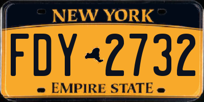 NY license plate FDY2732