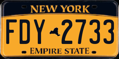 NY license plate FDY2733