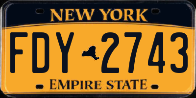 NY license plate FDY2743