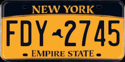 NY license plate FDY2745