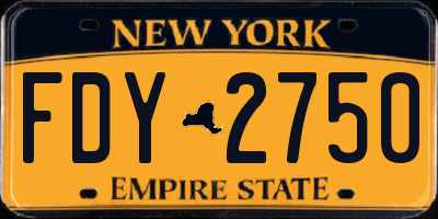 NY license plate FDY2750