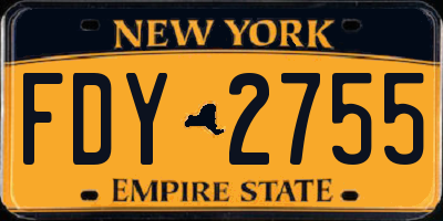 NY license plate FDY2755