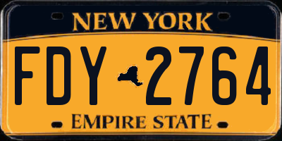 NY license plate FDY2764