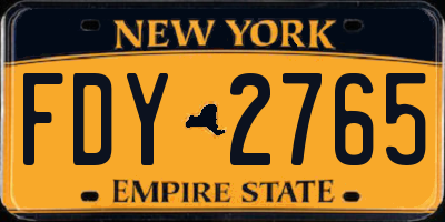 NY license plate FDY2765