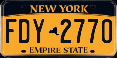 NY license plate FDY2770