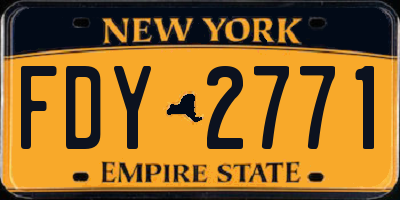 NY license plate FDY2771