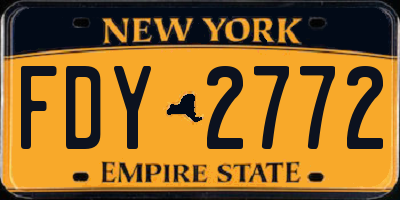 NY license plate FDY2772