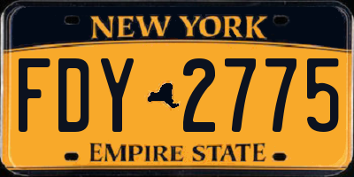 NY license plate FDY2775
