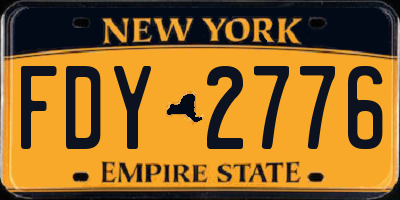 NY license plate FDY2776