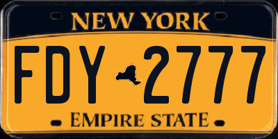 NY license plate FDY2777