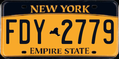 NY license plate FDY2779