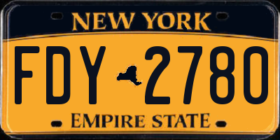 NY license plate FDY2780