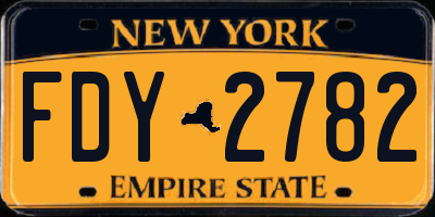 NY license plate FDY2782