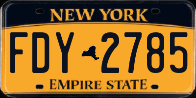 NY license plate FDY2785