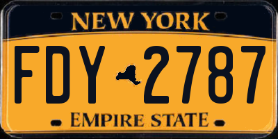 NY license plate FDY2787